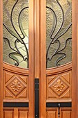 France,Meurthe et Moselle,Nancy,detail of a door in Art Nouveau style in Begonias street