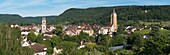 France,Jura,Arbois,panoramic view of the city in its setting vineyard