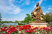 France,Rhone,Lyon,Parc de la Tête d'Or (Park of the Golden Head),Centauresse et Faune statue by sculptor Augustin Courtet (1849)