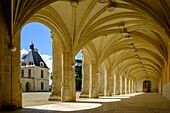France,Deux Sevres,Oiron,castle of Oiron,dated 16 th century,the cloister