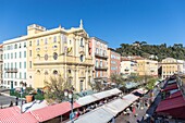 Frankreich,Alpes Maritimes,Nizza,von der UNESCO zum Weltkulturerbe erklärt,Altstadt von Nizza,Cours Saleya Markt,Kapelle Misericorde aus dem achtzehnten Jahrhundert