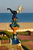 France,Calvados,Pays d'Auge,Deauville,Normandy Barriere Hotel,finial (hip-knob) representing Poseidon,typical on the rooftops of the Pays d'Auge