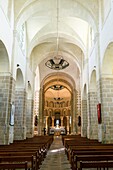Frankreich,Morbihan,Saint-Gildas de Rhuys,das Kirchenschiff der Abteikirche