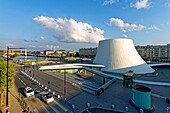 France,Seine Maritime,Le Havre,city rebuilt by Auguste Perret listed as World Heritage by UNESCO,Space Niemeyer,Le Volcan (The Volcano) by architect Oscar Niemeyer,the first cultural center built in France