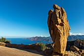Frankreich,Corse du Sud,Golf von Porto,von der UNESCO zum Weltkulturerbe erklärt,Calanques de Piana zu den Felsen aus rosa Granit
