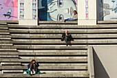 Frankreich,Paris,Belleville parc,Fresko von SETH im Amphitheater