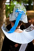 France,Finistere,Embroiderers Festival of Pont l'Abbé,Headdress of Pont Aven