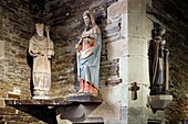 France,Finistere,Chateauneuf du Faou,Moustoir chapel,Saint Louis and Saint Ruellin statue