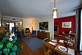France,Seine Maritime,Le Havre,Downtown rebuilt by Auguste Perret listed as World Heritage by UNESCO,Maison du Patrimoine atelier Perret,appartement Perret,historic showflat of the post war period,furnished in a 1950's style