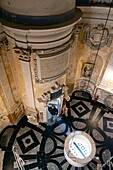 France,Gironde,Verdon sur Mer,rocky plateau of Cordouan,lighthouse of Cordouan,listed as Monument Historique,the Royal Chapel or Chapel Notre Dame de Cordouan,with the bust of Louis de Foix,architect in charge of building the tower in 1584