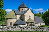 France,Cantal,Regional Natural Park of the Auvergne Volcanoes,monts du Cantal (Cantal mounts),vallee de Cheylade (Cheylade valley),Saint Hippolyte,chapel of the Font Sainte