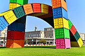 France,Seine Maritime,Le Havre,city rebuilt by Auguste Perret listed as World Heritage by UNESCO,Southampton quay,Vincent Ganivet's iconic Catene de Containers