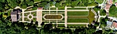 France,Pyrenees Atlantiques,Basque country,Cambo les Bains,the Villa Arnaga and its French garden,museum and Edmond Rostand house of neo Basque style (aerial view)