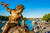 France,Paris,area listed as World Heritage by UNESCO,the banks of the Seine,the New Banks from the Alexandre III Bridge