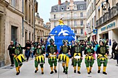 France,Cote d'Or,Dijon,area listed as World heritage by UNESCO,parade of the company Transe Express on the occasion of the reopening of the Musee des Beaux Arts (Museum of Fine Arts)