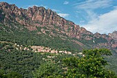 France,Corse du Sud,the village of Ota,step on the Tra Mare e Monti hiking trail