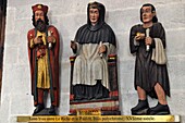 Frankreich,Finistere,Quimper,Place Saint Corentin,Kathedrale Saint Corentin aus dem 13. Jahrhundert,Saint Yves zwischen den Reichen und den Armen,Statue,polychromes Holz aus dem 16.