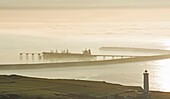 France,Seine Maritime,Havre Antifer,Cote d'albatre,seaside landscape,view of the LNG carrier harbour (aerial view)