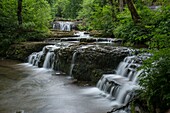 France,Jura,the site of the waterfalls of the Herisson cascades of castle Garnier