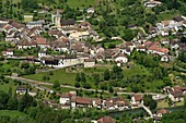 Frankreich,Doubs,Mouthier Haute Pierre,Blick auf das Dorf vom Belvedere du Moine