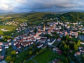 France,Pyrenees Atlantiques,Basque country,Hasparren (aerial view)