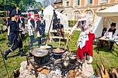 France,Seine et Marne,castle of Fontainebleau,historical reconstruction of the stay of Napoleon 1st and Josephine in 1809,the bivouac of the soldiers