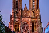 France,Marne,Reims,Notre Dame cathedral,listed as World Heritage by UNESCO,the western frontage