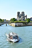 France,Paris,the banks of the Seine river listed as World Heritage by UNESCO,Notre Dame Cathedral,Ile de la Cite
