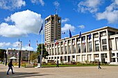 France,Seine Maritime,Le Havre,Downtown rebuilt by Auguste Perret listed as World Heritage by UNESCO,the City Hall of Perret (1958)