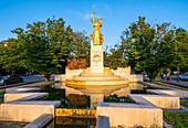 France,Paris,along the GR® Paris 2024 (or GR75),metropolitan long-distance hiking trail created in support of Paris bid for the 2024 Olympic Games,Bel-Air district,Veterans of Indochina Square,Place Edouard-Renard,Porte Dorée fountain overhung by a statue of Athena