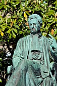 France,Finistere,Quimper,Place Laennec,statue of Rene Theophile Laennec,native of the city