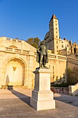 France,Gers,Auch,stop on El Camino de Santiago,D'Artagnan statue,the Escalier Monumental and the Tour d'Armagnac