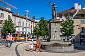 France,Cantal,Aurillac,Droits de l'Homme fountain