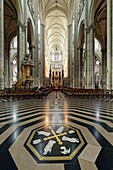 France,Somme,Amiens,Notre-Dame cathedral,jewel of the Gothic art,listed as World Heritage by UNESCO,the labyrinth