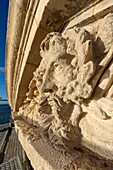 France,Gironde,Verdon sur Mer,rocky plateau of Cordouan,lighthouse of Cordouan,listed as Monument Historique,masonry detail