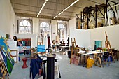 France,Paris,Saint Germain des Pres district,Ecole nationale superieure des Beaux-Arts (Fine Arts school),Chimay building in the former Hotel de Chimay,student spaces in the Jean-Michel Alberola workshop