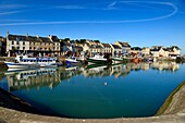 France,Calvados,Cote de Nacre,Port en Bessin,trawlers in the fishing port