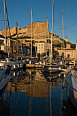 The citadel and harbour of Bonifacio. Corsica. France.