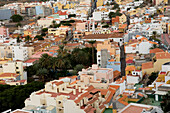 Spain,Canary Islands,Island of La Gomera,Elevated view of town,San Sebastian