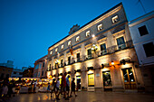 Arts And Crafts Market In Placa De La Catedral In Ciutadella At Night,Menorca,Balearic Islands,Spain