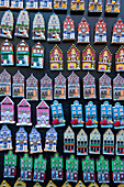 Fridge Magents In Shape Of Traditional Gabled Dutch Houses For Sale In Amsterdam,Holland.