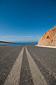 Greece,Crete,Road going beside sea,Chora Sfakion