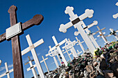 Ilulissat Cemetary On The West Coast Of Greenland. The Ground Is So Rocky Many Bodies Are Placed In Scrapes In The Ground And Covered With Stones.