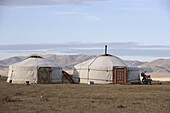Gers und Steppe bei Karkhorin,Mongolei