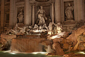 Italy,The Trevi Fountain At Night,Rome
