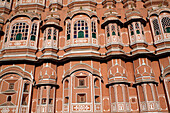 Hawa Mahal City Palace, Jaipurs markantestes Wahrzeichen, Jaipur, Bundesstaat Rajasthan, Indien.