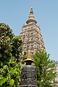 India,Bihar,Exterior of Mahabodhi Temple,Bodhgaya