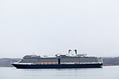 Denmark,Greenland,Tourist cruise ship in harbour,Qaqortoq (Julianehab)