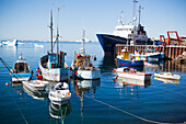 Denmark,Greenland,Boats in harbour,Upernarvik