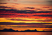 Sunset during late summer on west coast,Greenland